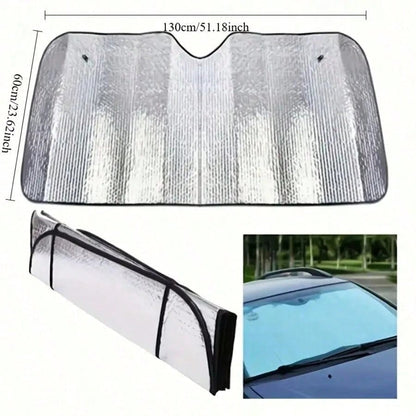 1pc Summer Car Comfort Shade- Front Windshield UV Protection, Heat Insulation And Light Blocking, Auto Accessories, Car Essential
