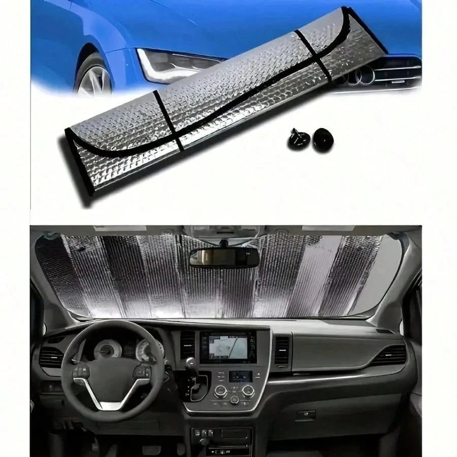 1pc Summer Car Comfort Shade- Front Windshield UV Protection, Heat Insulation And Light Blocking, Auto Accessories, Car Essential