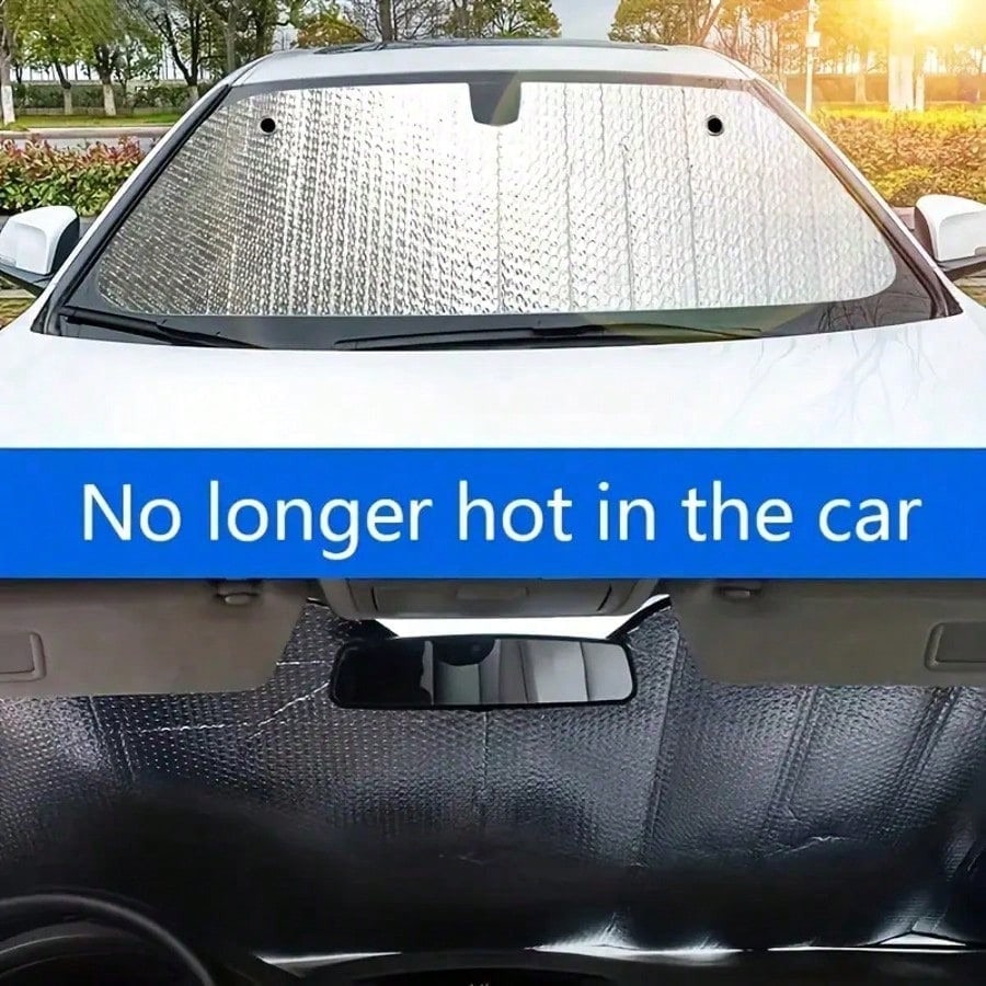 1pc Summer Car Comfort Shade- Front Windshield UV Protection, Heat Insulation And Light Blocking, Auto Accessories, Car Essential