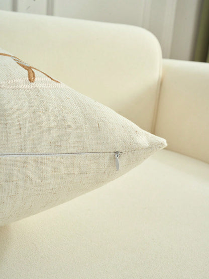 1pc Summer Surfing Pattern Embroidered Decorative Pillow Case, Beach Theme Home Decor For Surfing Camp, Living Room, Bedroom, Porch, Coastal Scenes, Modern Style (Insert Not Included)