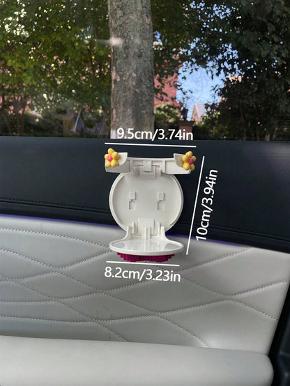 1pc Super Cool Lightning Heart Car Cup Holder, Foldable Cup Holder For Milk Tea, Coffee, Drinks, Silicone Lightning Heart Resin Flower Accessory, Car Door Side Storage, No-Drill Car Interior Coffee Ho