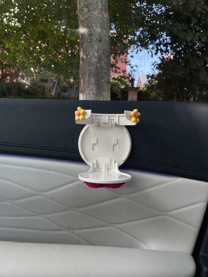 1pc Super Cool Lightning Heart Car Cup Holder, Foldable Cup Holder For Milk Tea, Coffee, Drinks, Silicone Lightning Heart Resin Flower Accessory, Car Door Side Storage, No-Drill Car Interior Coffee Ho