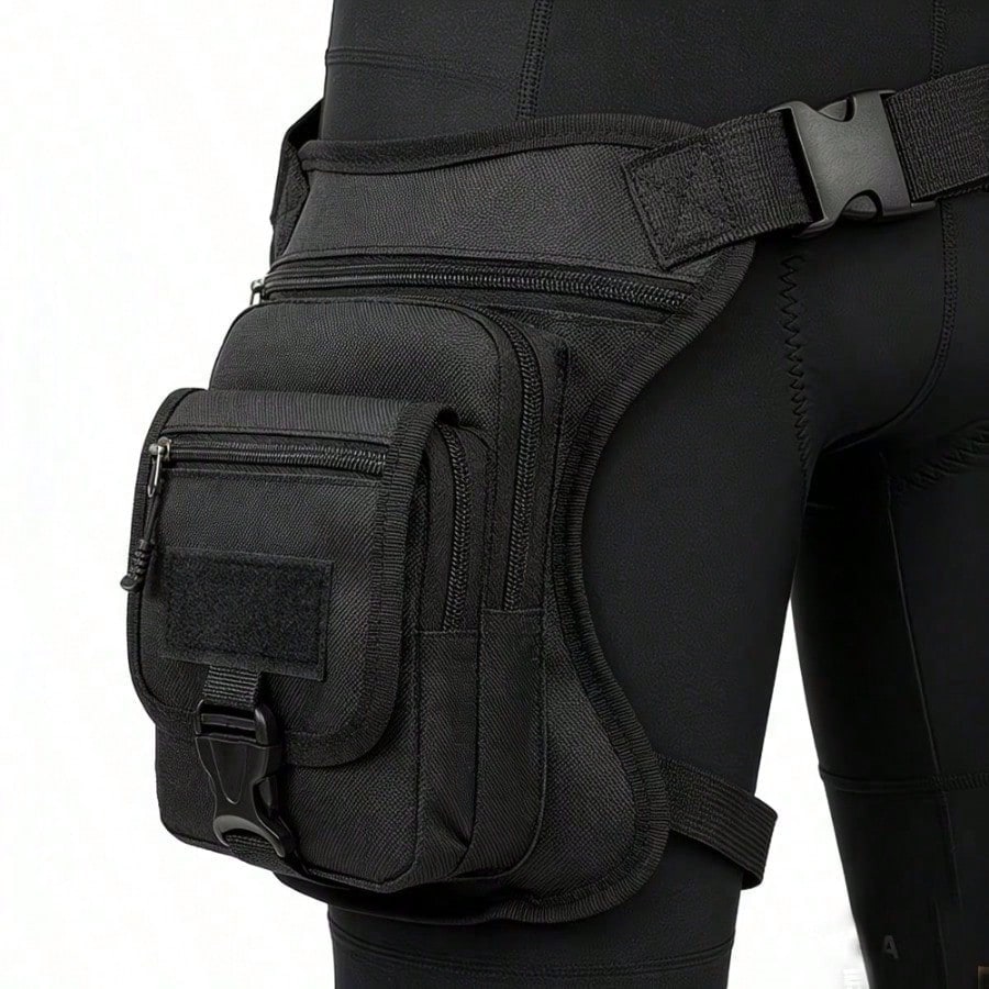 1pc Tactical Outdoor Multi-Function Sports Leg Bag, Men's Motorcycle Riding Thigh Bag, Portable Tactical Waist Bag, Adjustable Cross Leg Strap, Outdoor Cycling Hiking Wear-Resistant Backpack