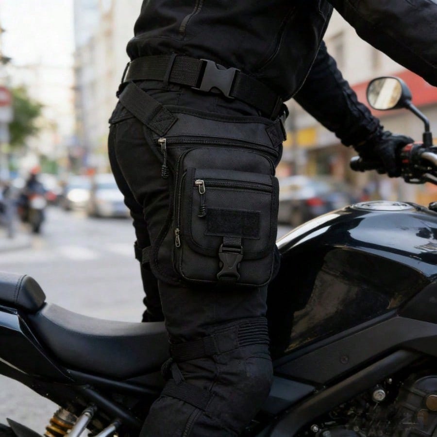 1pc Tactical Outdoor Multi-Function Sports Leg Bag, Men's Motorcycle Riding Thigh Bag, Portable Tactical Waist Bag, Adjustable Cross Leg Strap, Outdoor Cycling Hiking Wear-Resistant Backpack