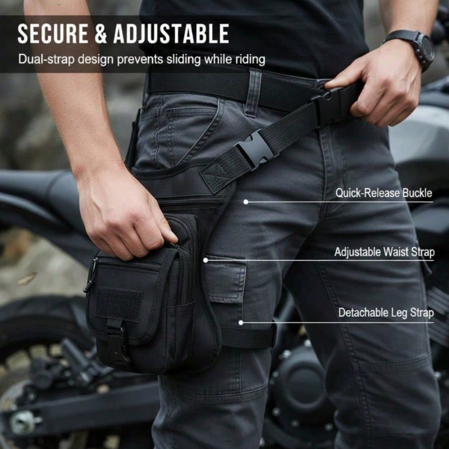 1pc Tactical Outdoor Multi-Function Sports Leg Bag, Men's Motorcycle Riding Thigh Bag, Portable Tactical Waist Bag, Adjustable Cross Leg Strap, Outdoor Cycling Hiking Wear-Resistant Backpack