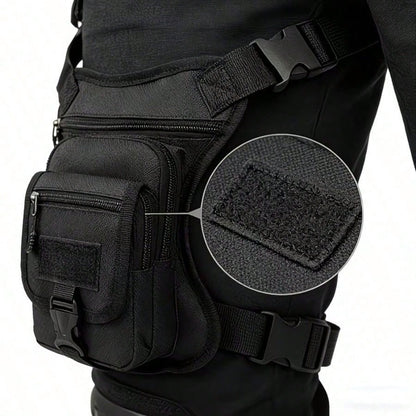 1pc Tactical Outdoor Multi-Function Sports Leg Bag, Men's Motorcycle Riding Thigh Bag, Portable Tactical Waist Bag, Adjustable Cross Leg Strap, Outdoor Cycling Hiking Wear-Resistant Backpack