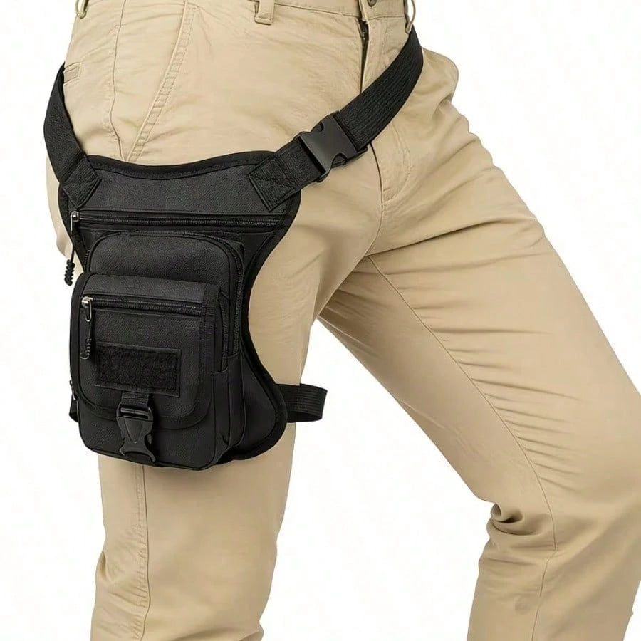 1pc Tactical Outdoor Multi-Function Sports Leg Bag, Men's Motorcycle Riding Thigh Bag, Portable Tactical Waist Bag, Adjustable Cross Leg Strap, Outdoor Cycling Hiking Wear-Resistant Backpack