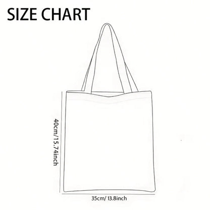1pc[ Tomato Canvas Tote Bag] Cute Colorful Tomato Pattern Canvas Tote Bag Reusable Grocery Bag, Durable Polyester Canvas For Shopping, Beach, Commuting| Leak-Proof Stylish Summer Gift For Women
