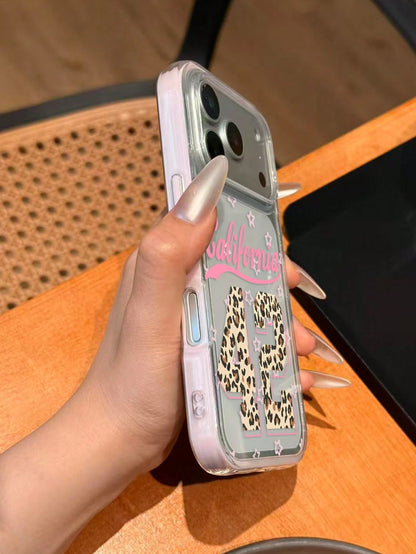 1pc TPU Fashion Shockproof California Leopard Print Number 42 Pink Script Phone Case Compatible With IPhone 17, 16, 15, 14, 13, 12, 11 Pro Max