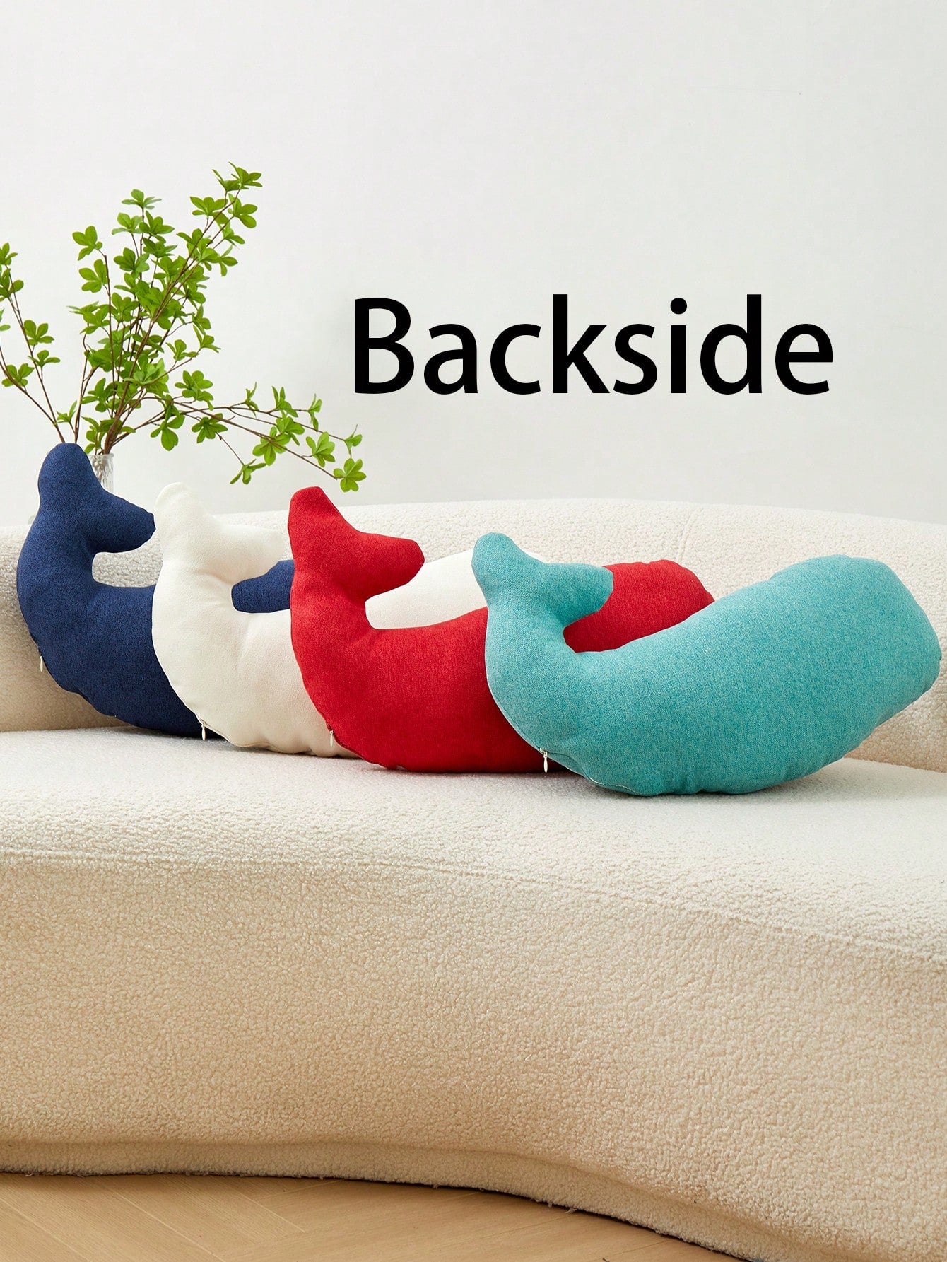 1pc Turquoise Blue Whale Embroidered Shaped Decorative Pillowcase, Suitable For Indoor Decor, Seasonless Shaped Pillowcase, Without Insert