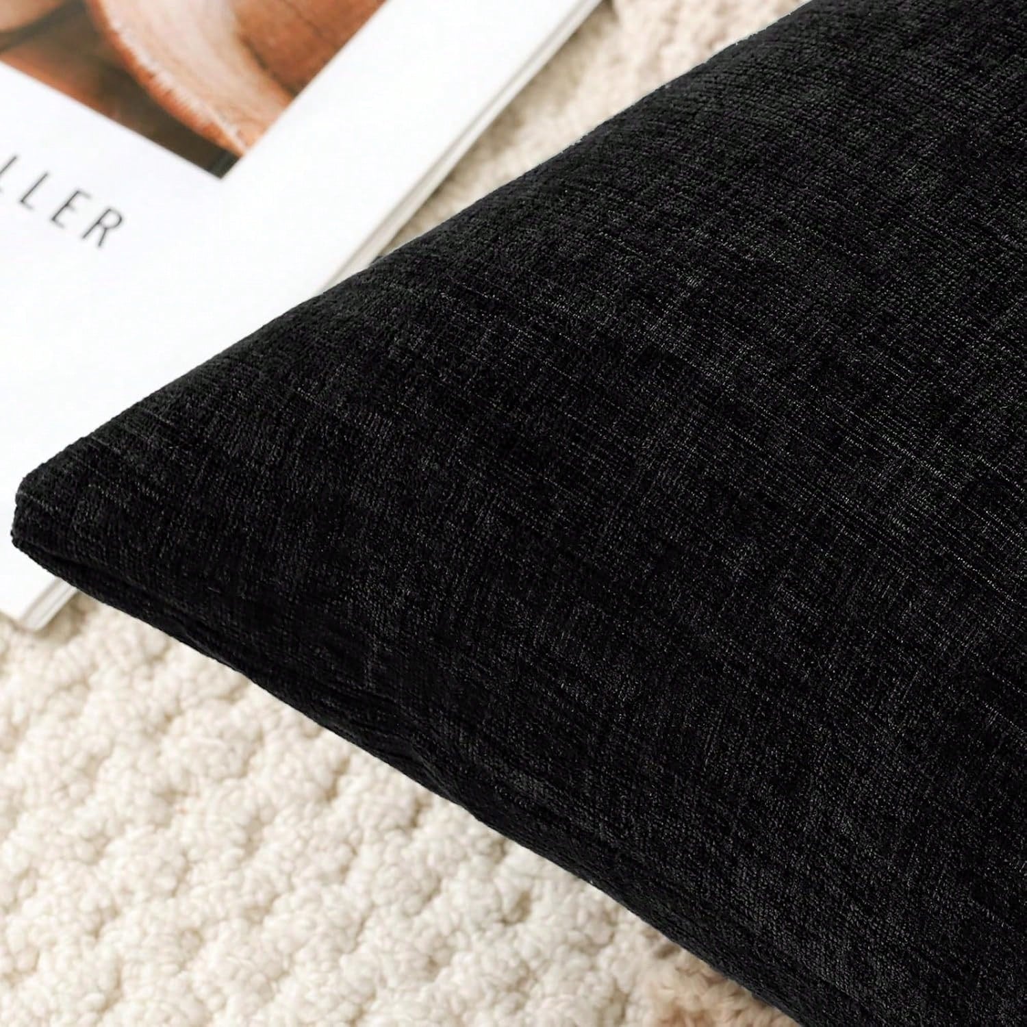 1pc Ultra Soft Chenille Pillowcase, Suitable For Living Room, Bedroom, Sofa Cushion