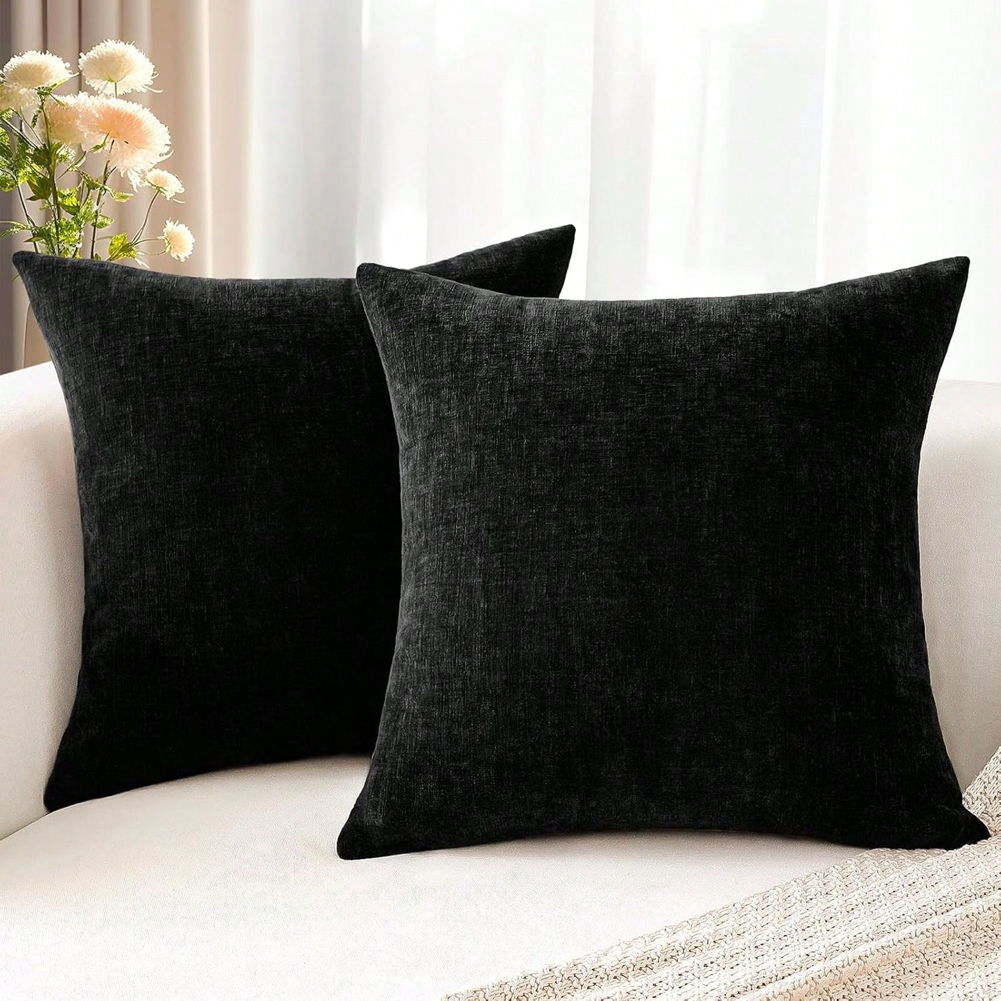 1pc Ultra Soft Chenille Pillowcase, Suitable For Living Room, Bedroom, Sofa Cushion