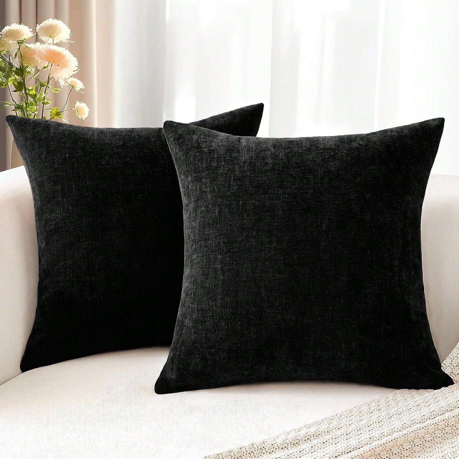 1pc Ultra Soft Chenille Pillowcase, Suitable For Living Room, Bedroom, Sofa Cushion