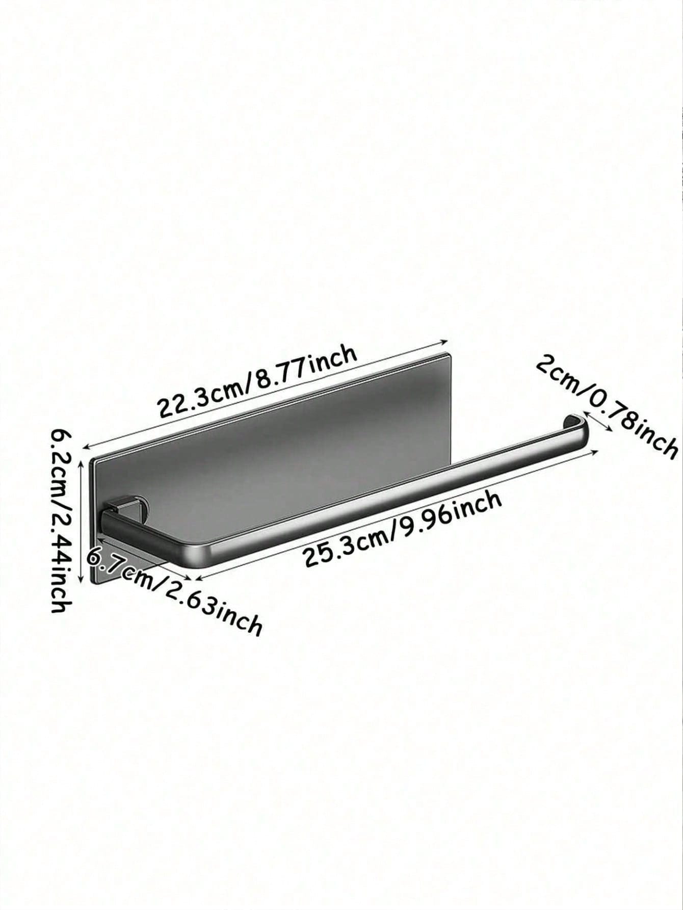1Pc Under Cabinet Paper Towel Holder, Self-Adhesive Wall Mounted Dispenser For Kitchen, Space-Saving Hanging Storage Rack For Bathroom, Universal Sticky Roll Hanger Bar