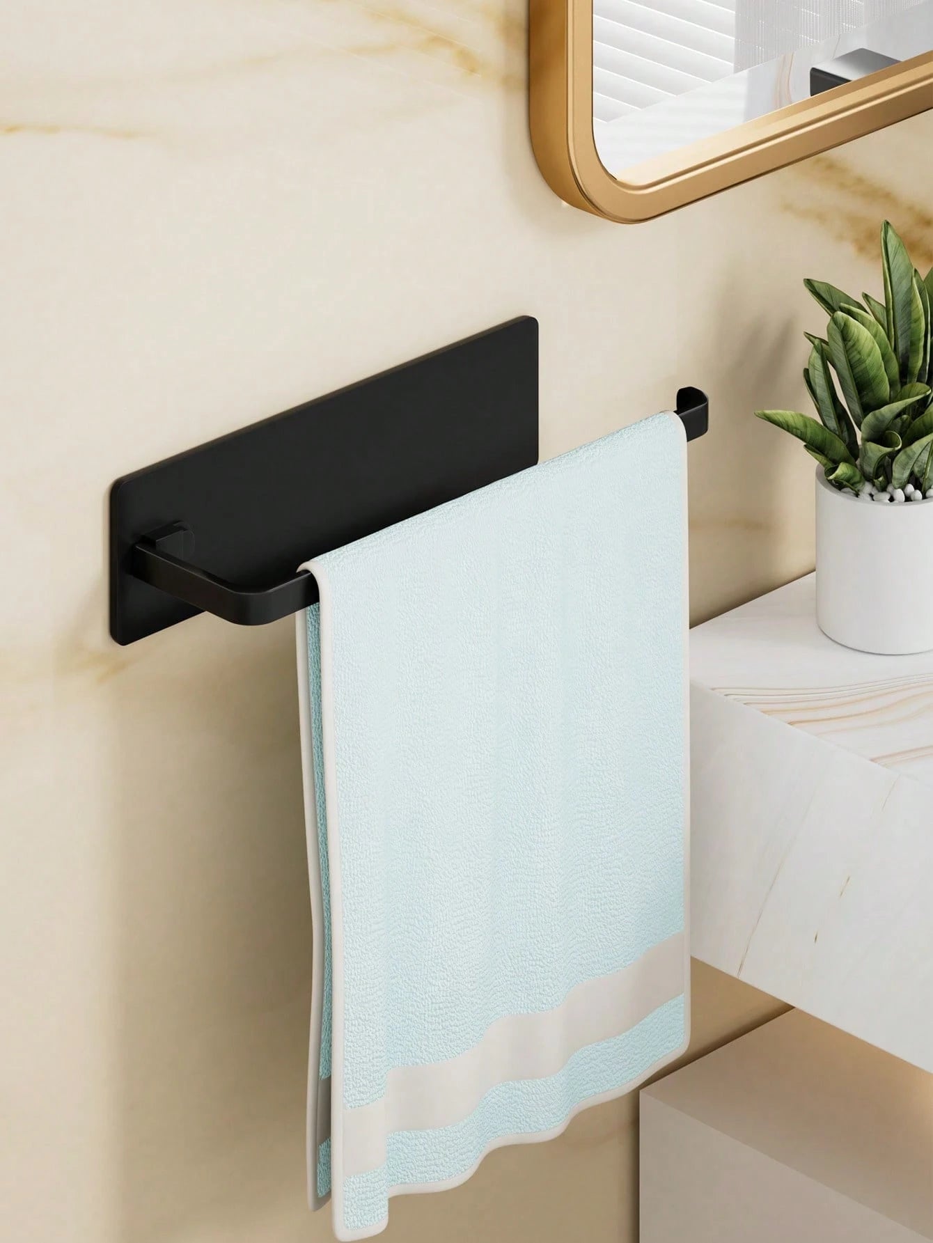 1Pc Under Cabinet Paper Towel Holder, Self-Adhesive Wall Mounted Dispenser For Kitchen, Space-Saving Hanging Storage Rack For Bathroom, Universal Sticky Roll Hanger Bar