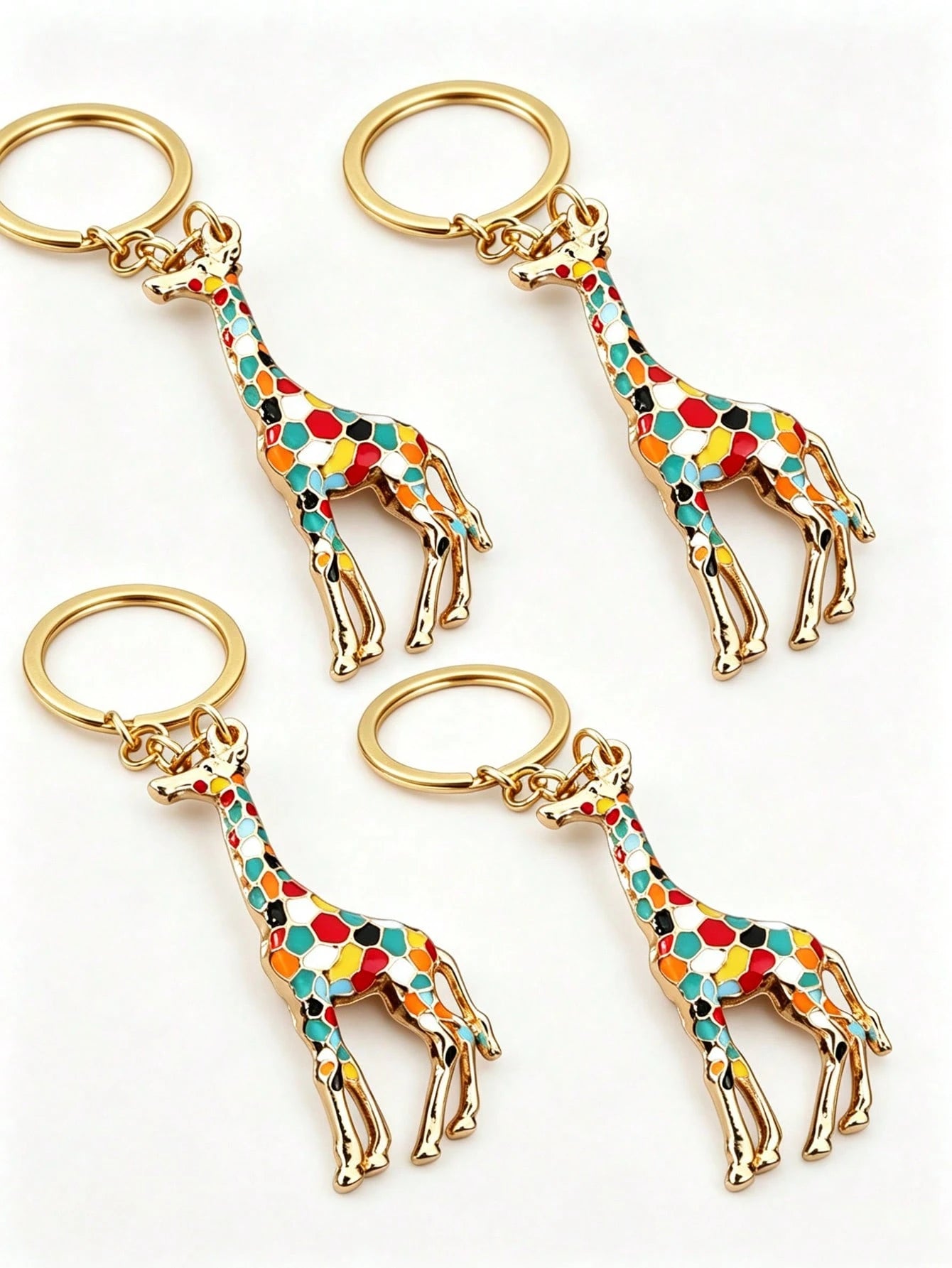1pc Unisex Creative Colorful Giraffe Keychain Cute Versatile Retro Giraffe Couple Gift Bag Charm Deer Jewellery Shine Party Car Accessories For Woman Gifts For Women Gifts For Men