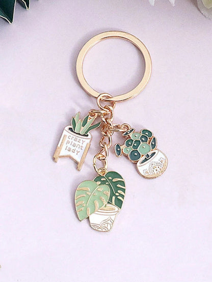 1pc Unisex Cute Doodle Painting Landscape Camping Van Pendant Key Chain Bag Charm Y2K