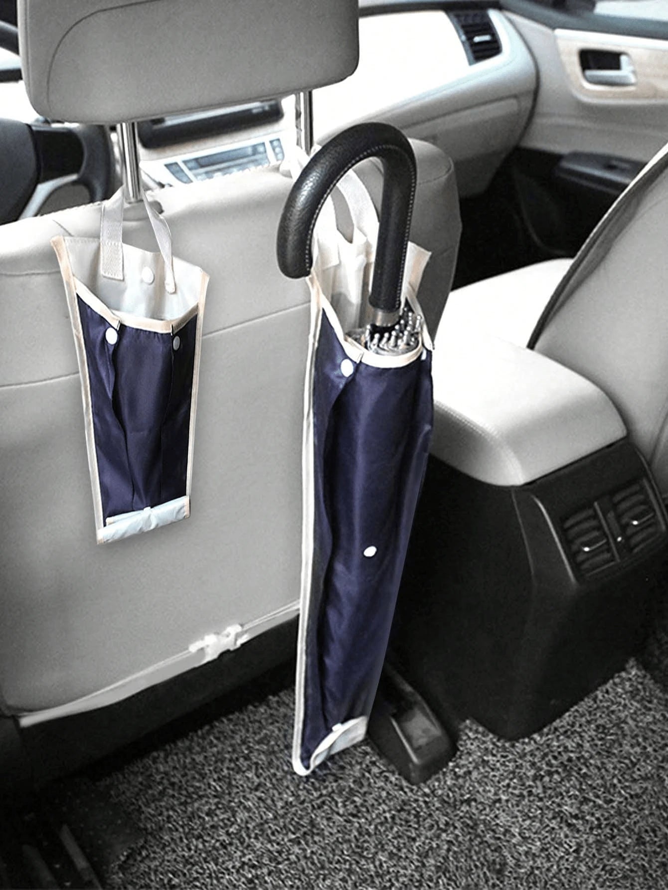 1pc Universal Fit Car Seat Back Umbrella Holder, Waterproof Polyamide Organizer With Oval Shape Storage Pouch For Neat Vehicle Interior, Convenient Access And Easy Installation, Perfect For Rainy Days