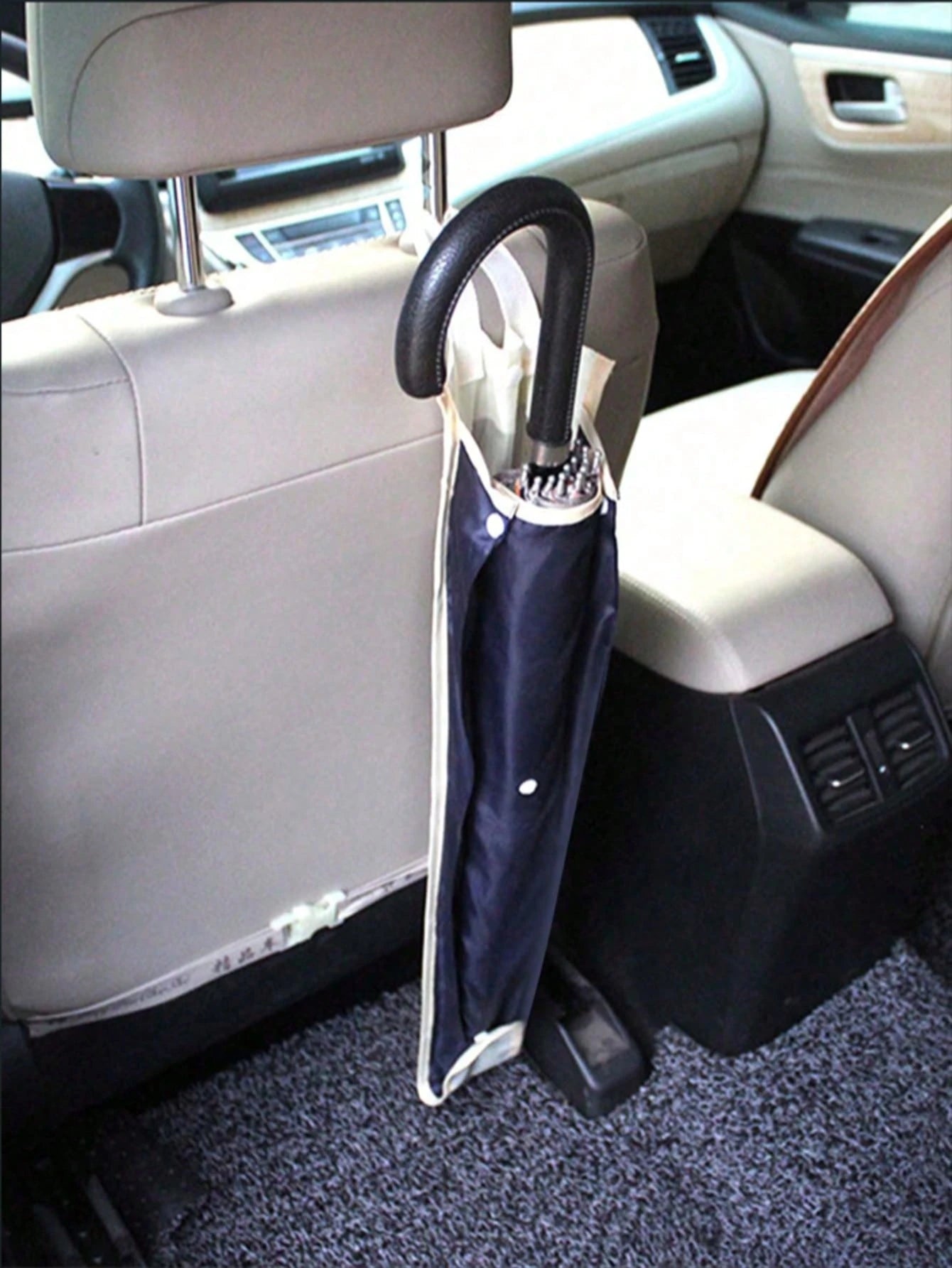 1pc Universal Fit Car Seat Back Umbrella Holder, Waterproof Polyamide Organizer With Oval Shape Storage Pouch For Neat Vehicle Interior, Convenient Access And Easy Installation, Perfect For Rainy Days