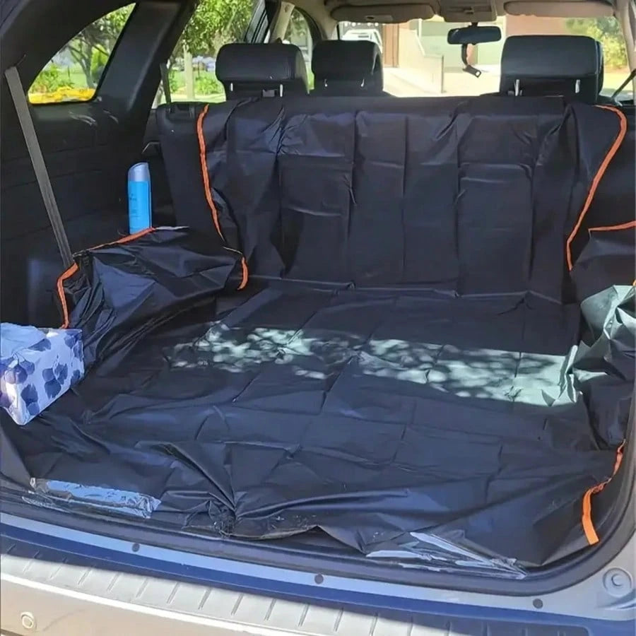 1pc Universal Fit Waterproof PVC Cargo Liner With Elastic Straps- Durable Car Trunk Protector Accessory For Vehicle Back Protection, Waterproof Trunk Seat Cover For Back Cargo Area Universal