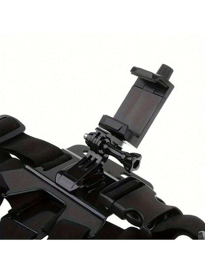 1pc Universal Phone Chest Strap Holder, Suitable For First-Person Shooting, Outdoor Smartphone POV Video Shooting, Phone Clip, Phone Holder Chest Strap Charger Protective Case, Office Essential Digita