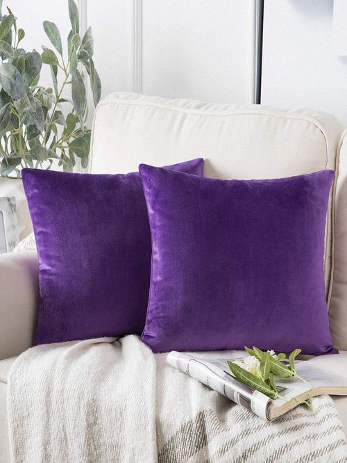 1pc Velvet Decorative Throw Pillow Case, Soft Square Cushion Cover For Sofa Bed Car, 18x18 Inches, Lavender (pillow Insert Not Included)