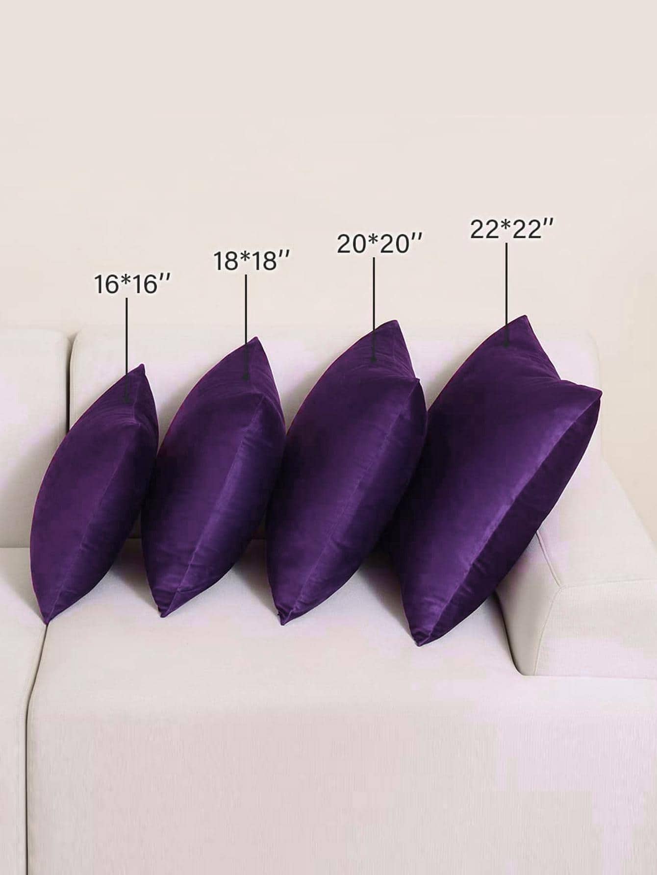 1pc Velvet Decorative Throw Pillow Case, Soft Square Cushion Cover For Sofa Bed Car, 18x18 Inches, Lavender (pillow Insert Not Included)