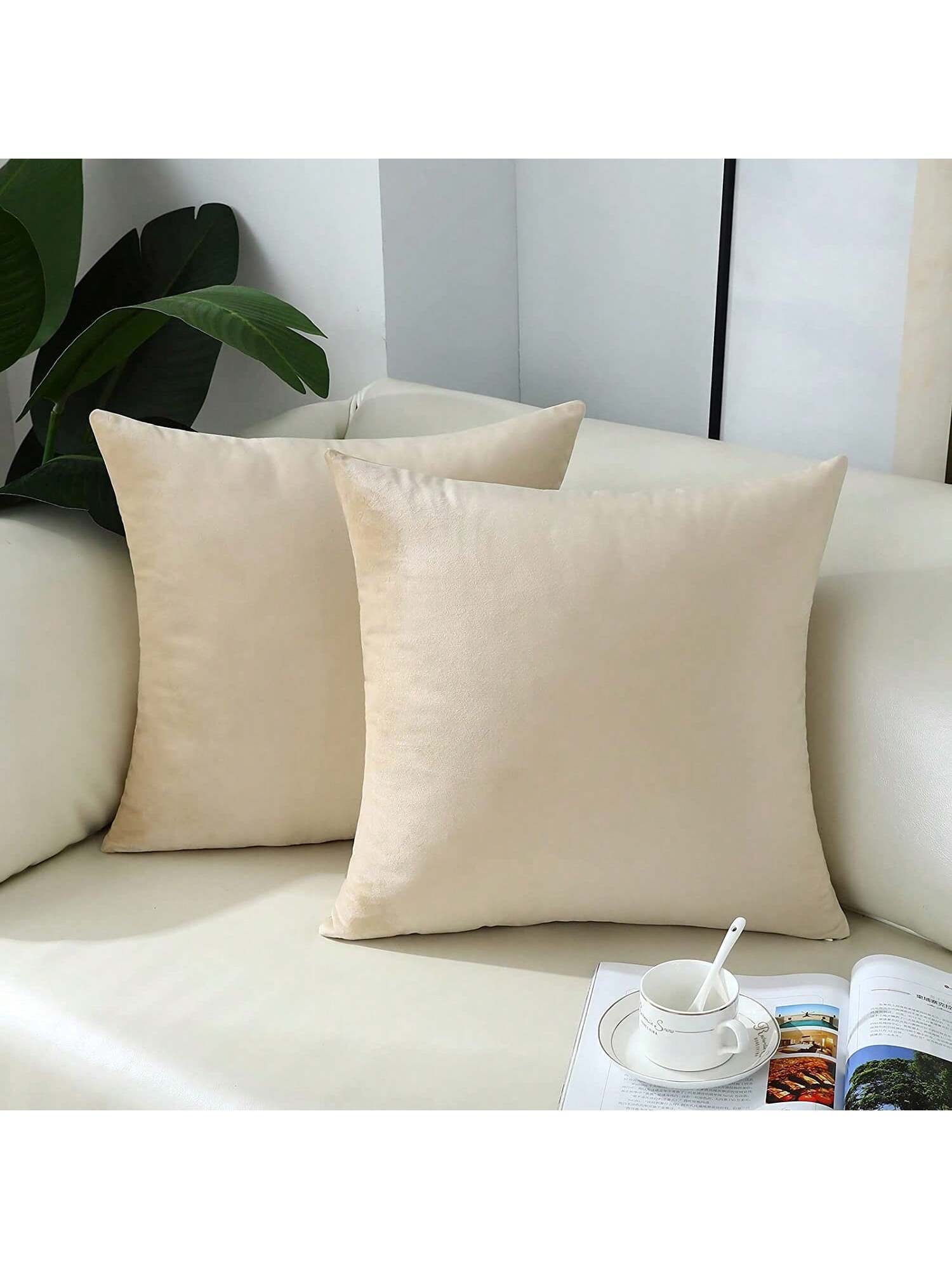 1pc Velvet Decorative Throw Pillow Case, Soft Square Cushion Cover For Sofa Bed Car, 18x18 Inches, Lavender (pillow Insert Not Included)