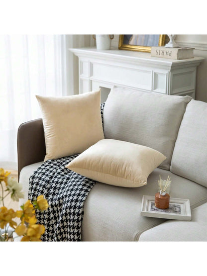 1pc Velvet Decorative Throw Pillow Case, Soft Square Cushion Cover For Sofa Bed Car, 18x18 Inches, Lavender (pillow Insert Not Included)