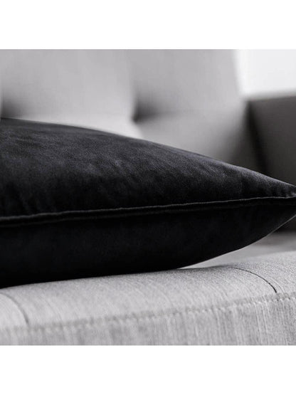 1pc Velvet Edged Square Cushion Cover, Solid Color Design For Sofa, Bedroom, Car, 18" X 18"/ 45cm X 45cm