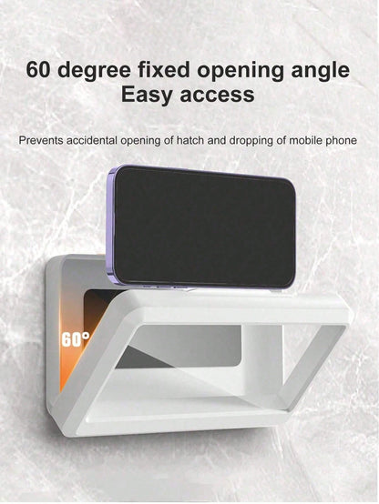 1pc Waterproof Bathroom Phone Case With Touch Screen Phone Holder, Convenient For Watching Videos And Shows In Shower Or Kitchen Sink, No Drilling Required, Bathroom Accessory, Room Decor