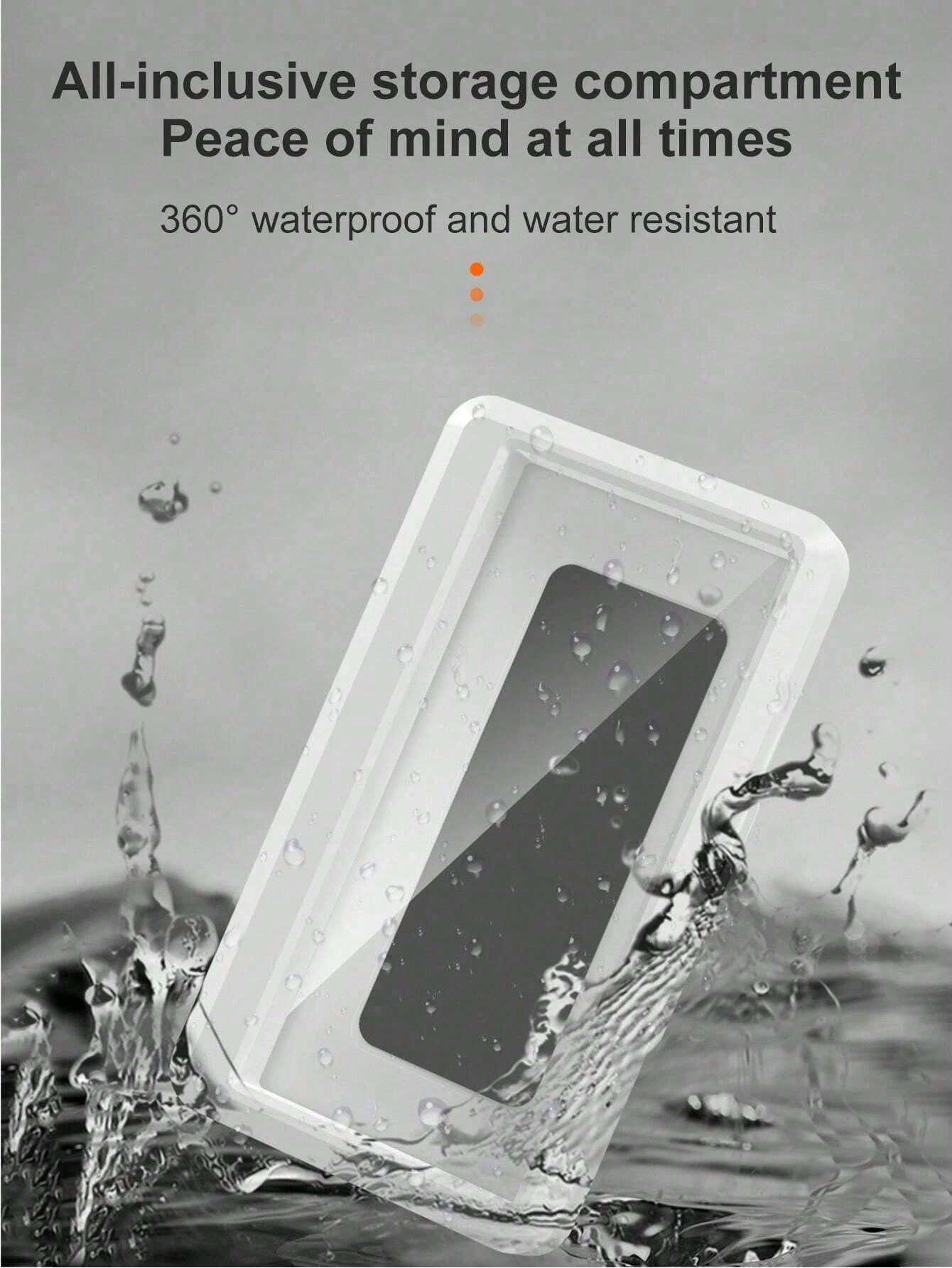 1pc Waterproof Bathroom Phone Case With Touch Screen Phone Holder, Convenient For Watching Videos And Shows In Shower Or Kitchen Sink, No Drilling Required, Bathroom Accessory, Room Decor
