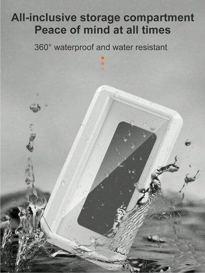 1pc Waterproof Bathroom Phone Case With Touch Screen Phone Holder, Convenient For Watching Videos And Shows In Shower Or Kitchen Sink, No Drilling Required, Bathroom Accessory, Room Decor