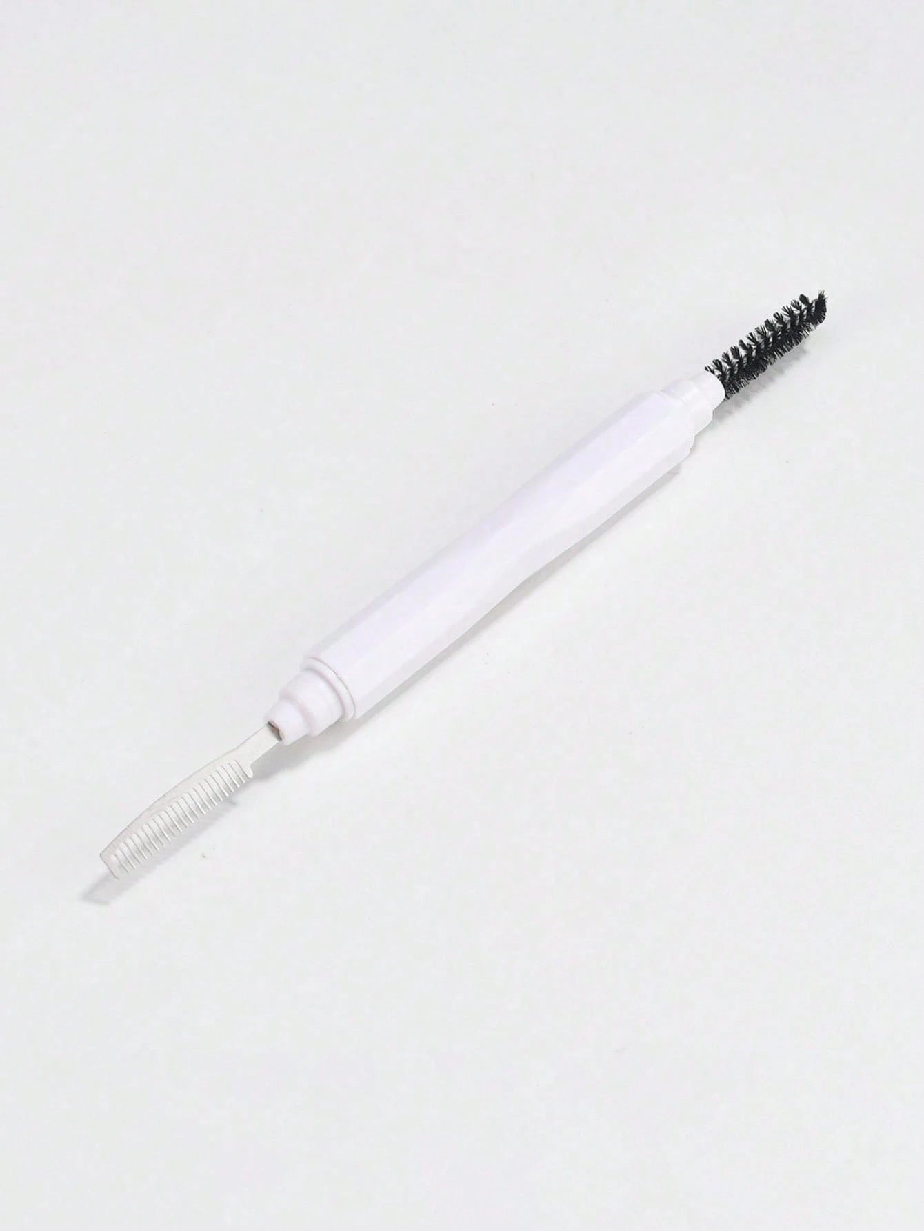 1pc White Double Headed Eyebrow Brush Makeup Brush Eyelash Curling Eyebrow Comb Beauty Tool Portable Double Headed Dustproof, Stainless Steel Comb With Protective Cover, Multi Functional Eyelash Comb