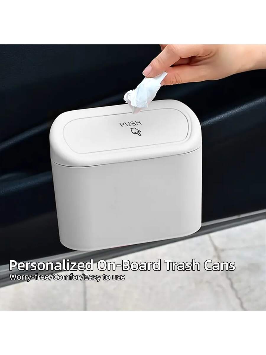 1pc White Mini Creative Car Trash Can