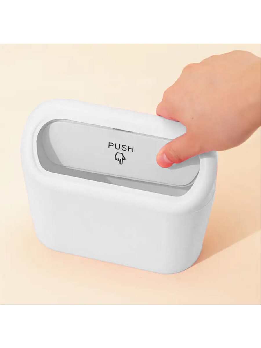 1pc White Mini Creative Car Trash Can