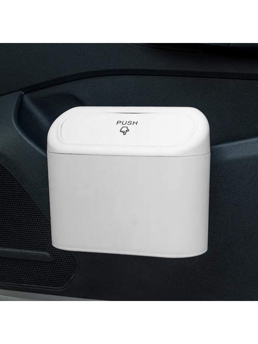 1pc White Mini Creative Car Trash Can