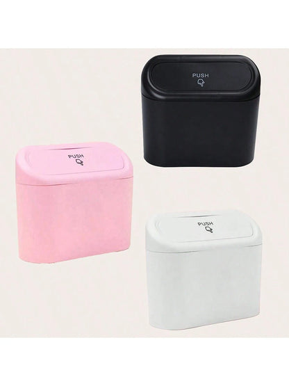 1pc White Mini Creative Car Trash Can