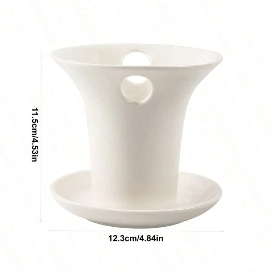 1pc White Plastic Toothbrush Holder, Minimalist Bathroom Organizer With Drain Tray, Multi-Purpose Storage Cup For Toothpaste & Brushes, Nordic Style Bathroom Decor