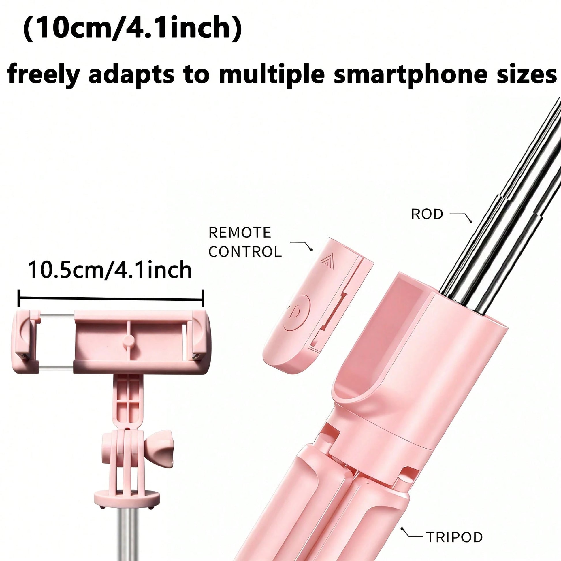 1PC Wireless Selfie Stick With Tripod, Remote Control, Phone Holder And Built-In Tripod, Compatible With Android Phones, Suitable For Summer Vacation, Travel, Outdoor Activities, Live Streaming