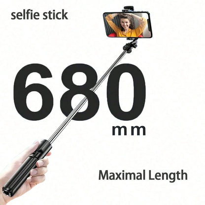 1pc Wireless Selfie Stick With Tripod, Remote Control, Phone Holder And Built-In Tripod, Suitable For Summer Vacation, Travel, Outdoor Activities, Live Streaming And Stable Recording, For Vlogging