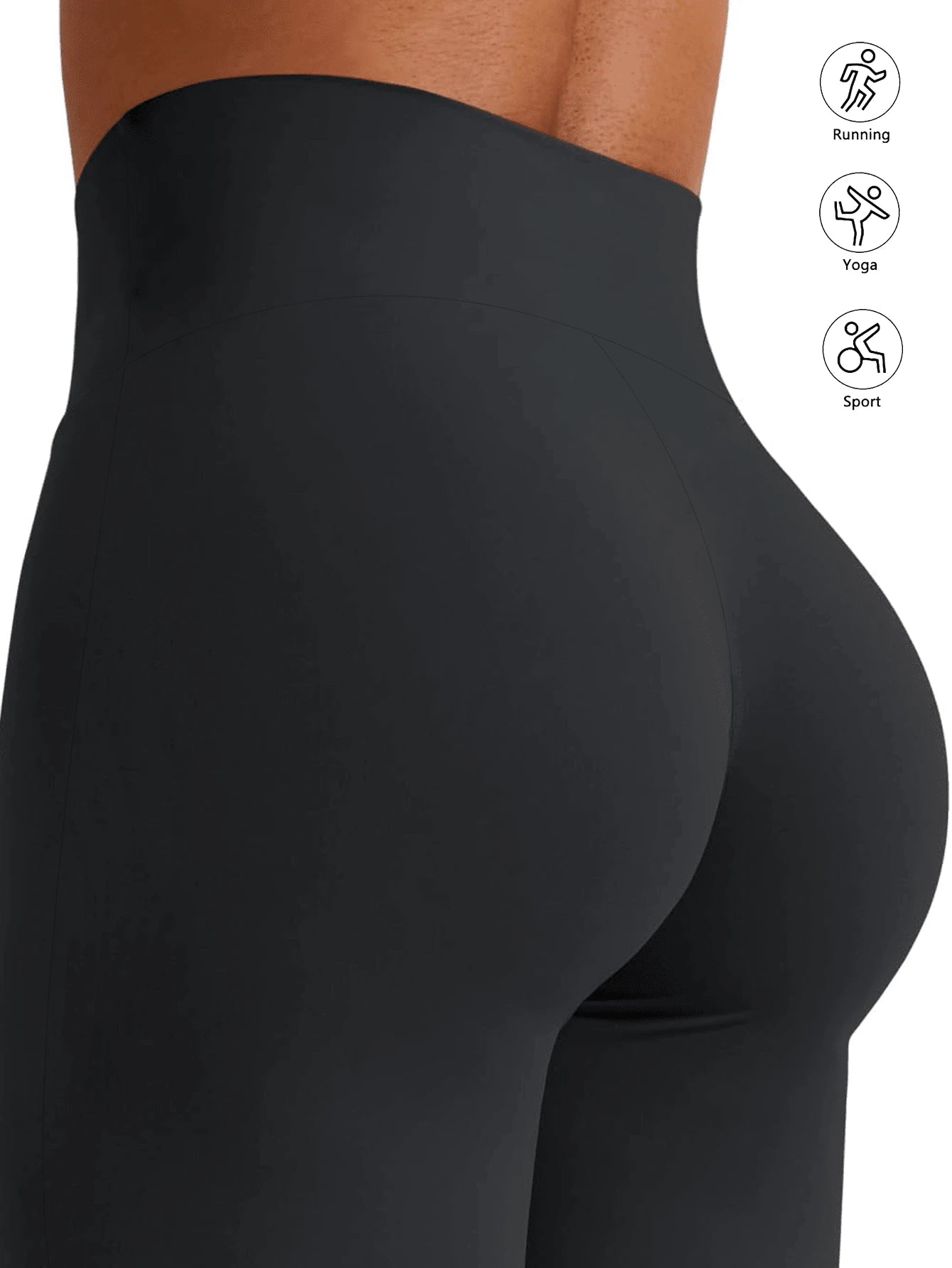 1pc Women's Straight Leg Wide Leg Pants High Waisted Slimming Yoga Leggings Black Sports Hiking Pants
