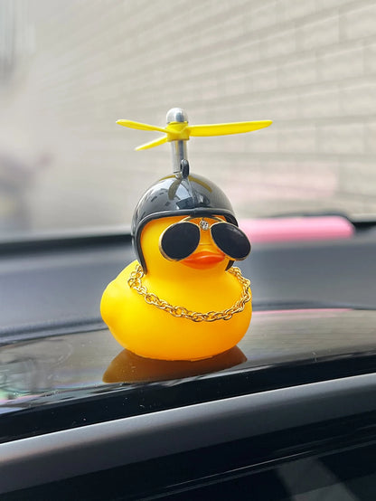1pc Yellow Duck Design Creative Lovely Plastic Car Ornament