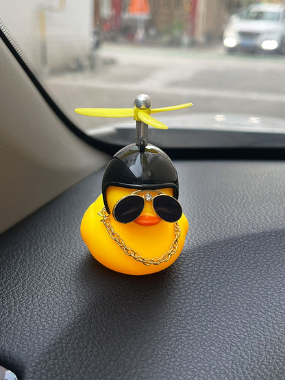 1pc Yellow Duck Design Creative Lovely Plastic Car Ornament