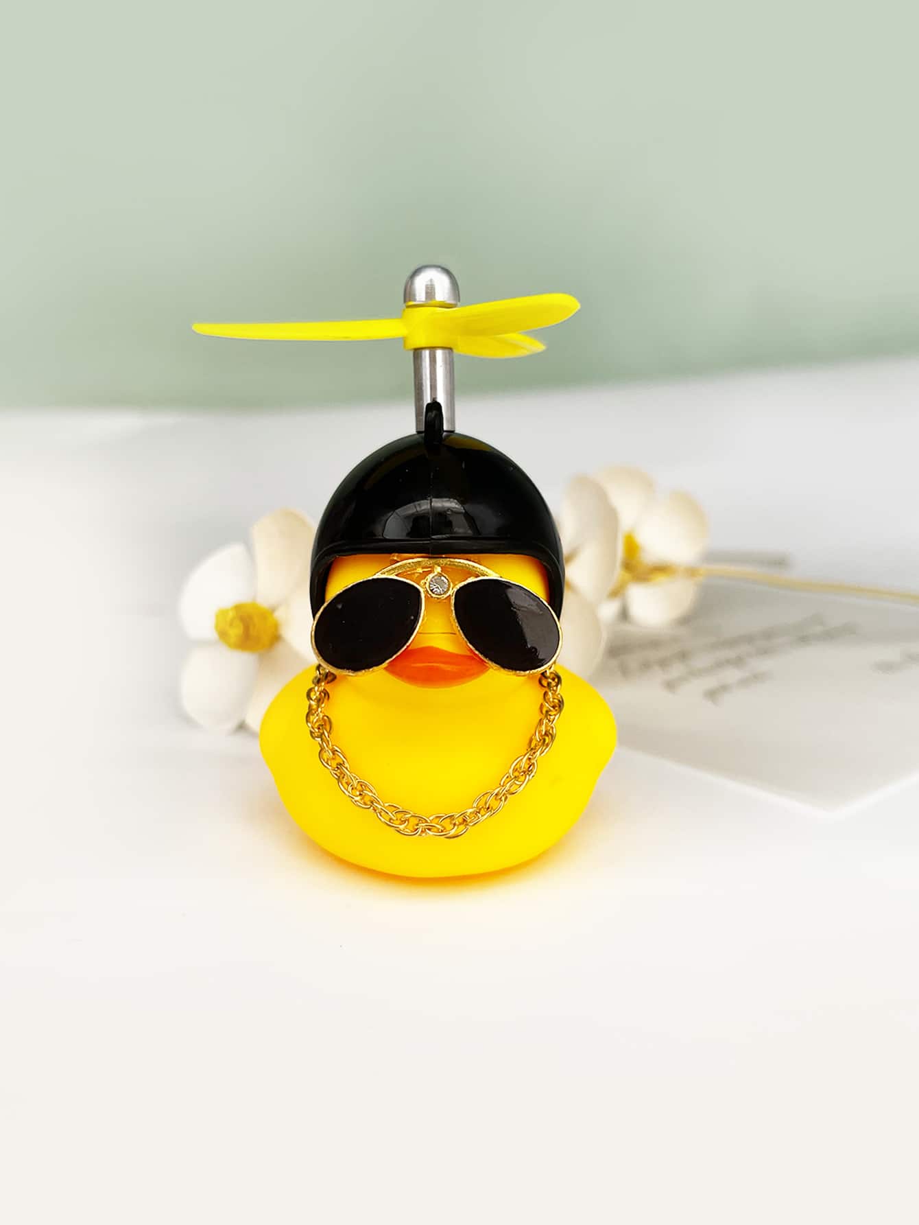 1pc Yellow Duck Design Creative Lovely Plastic Car Ornament