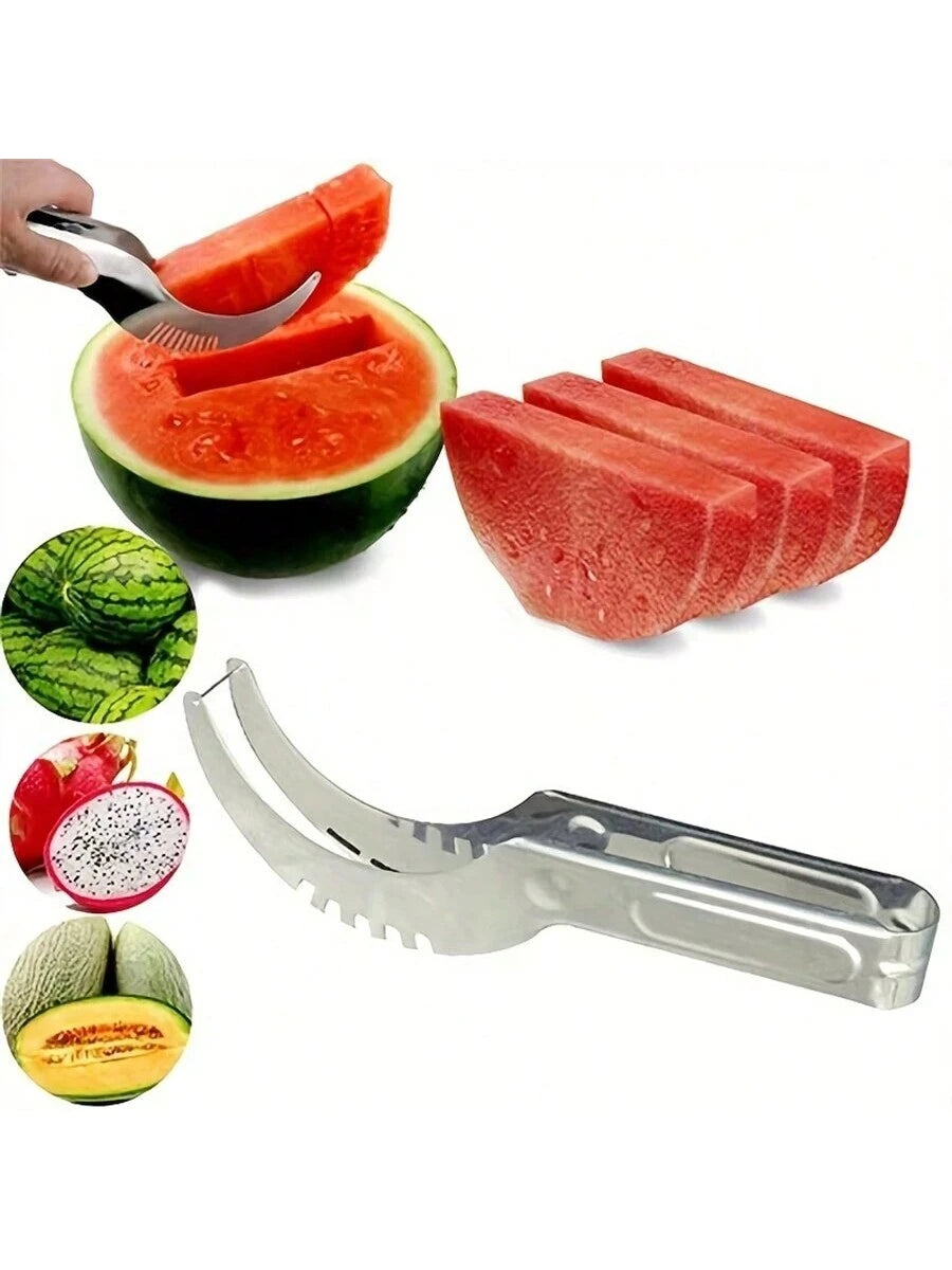 1pc, Stainless Steel Watermelon Slicer - Easy Fruit Splitter And Cutter For Kitchen Gadgets And Supplies