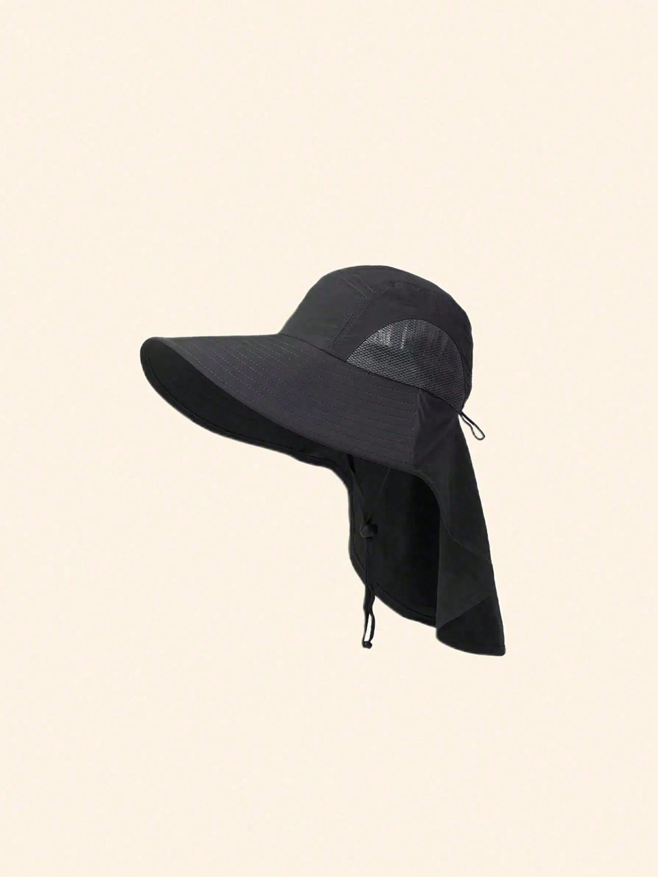 1pce Sunshade Hat, Men's Neck Protection Integrated Fishing And Hiking Hat, Outdoor Breathable Fishing Hat For Spring And Summer
