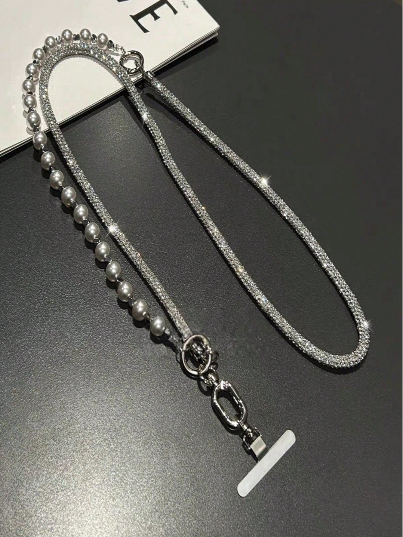 1set/1PC New 3-In-1 Detachable Phone Chain Lanyard, Premium Adjustable Crossbody Strap With Pearl Wrist & Neck Hanging, Suitable For Outdoor Travel, Hiking, Trekking, Shopping, All Seasons, Unisex, Sm