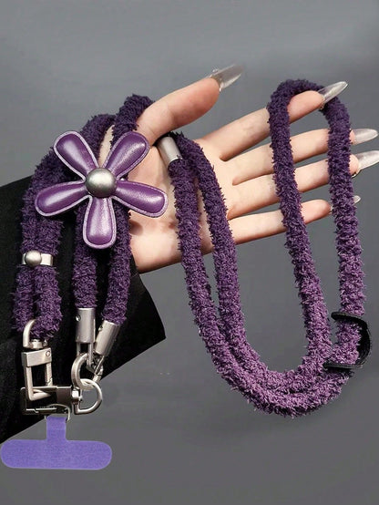 1set/1PC New 3-In-1 Detachable Phone Chain Lanyard, Premium Adjustable Crossbody Strap With Pearl Wrist & Neck Hanging, Suitable For Outdoor Travel, Hiking, Trekking, Shopping, All Seasons, Unisex, Sm