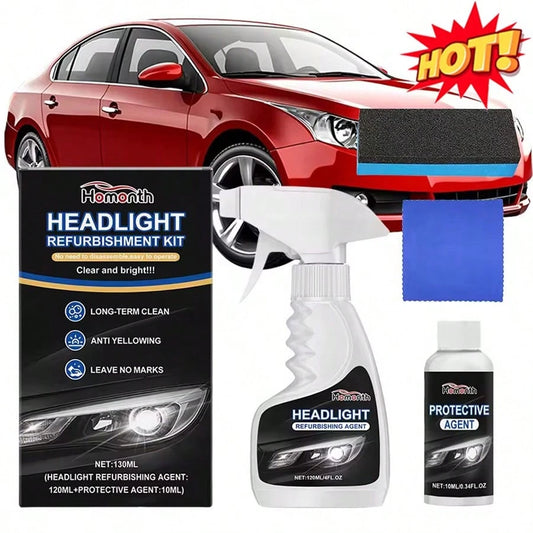 1SET Automotive Headlight Restoration Kit With Wipe & Sponge Headlamp Repair Kits Refurbishes Car Yellowed Headlights Cleaner And Restorer Kit For Car